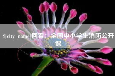 乐山回看：全国中小学生消防公开课