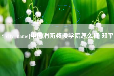 乐山中国消防救援学院怎么样 知乎