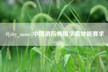乐山中国消防救援学院体能要求