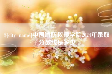乐山中国消防救援学院2024年录取分数线是多少