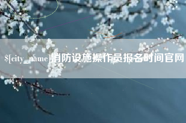 乐山消防设施操作员报名时间官网