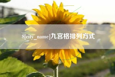乐山九宫格排列方式