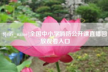 乐山全国中小学消防公开课直播回放观看入口