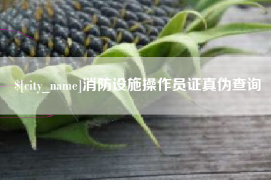 乐山消防设施操作员证真伪查询