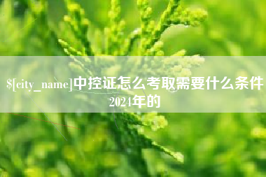 乐山中控证怎么考取需要什么条件2024年的