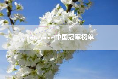 乐山中国冠军榜单