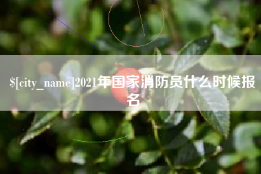 乐山2021年国家消防员什么时候报名